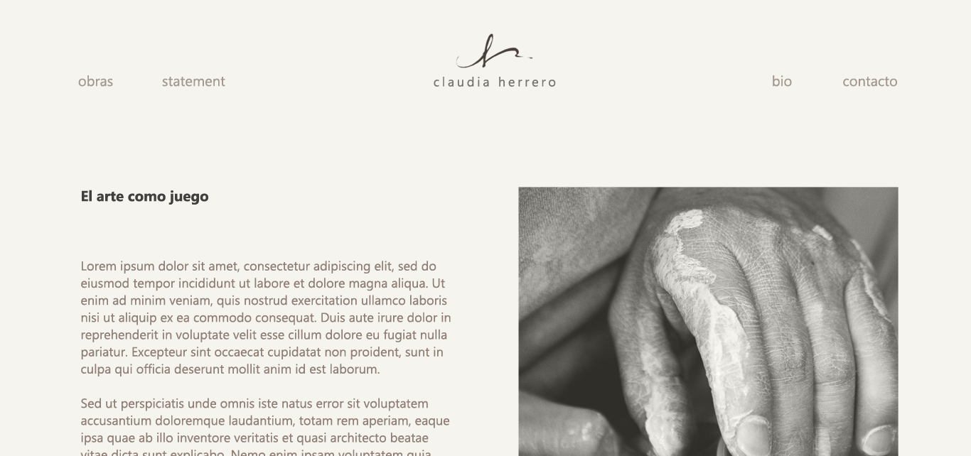 Captura de pantalla de sección informativa